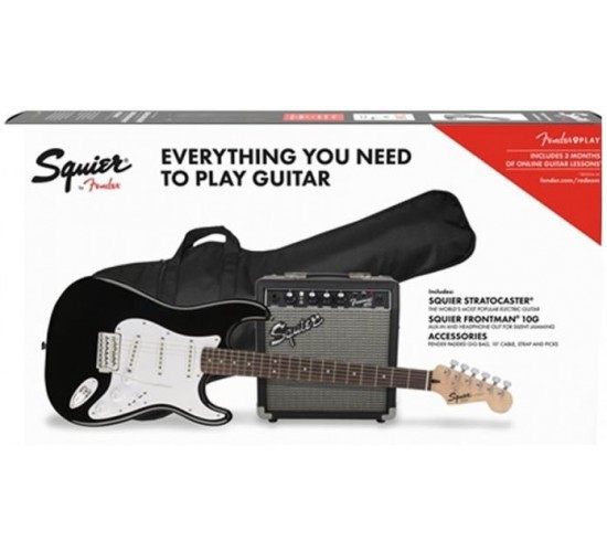 Set chitara electrica Squier Stratocaster/FM10G BK
